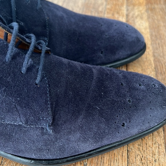 42 EU Made in Italy Blue Swede Dress Shoes in exceptional condition. - Picture 6 of 7